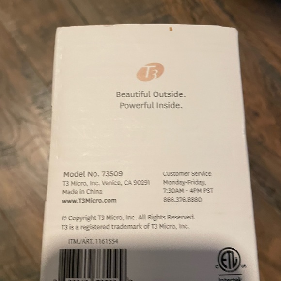 T3 SinglePass 1” Ceramic Straightening Styling Flat Iron Wht Gold Model 73509 - Picture 8 of 8